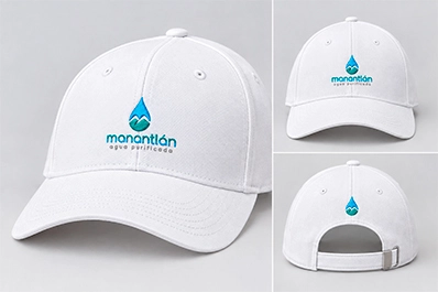 Logo de producto y mockup botella de agua con logo